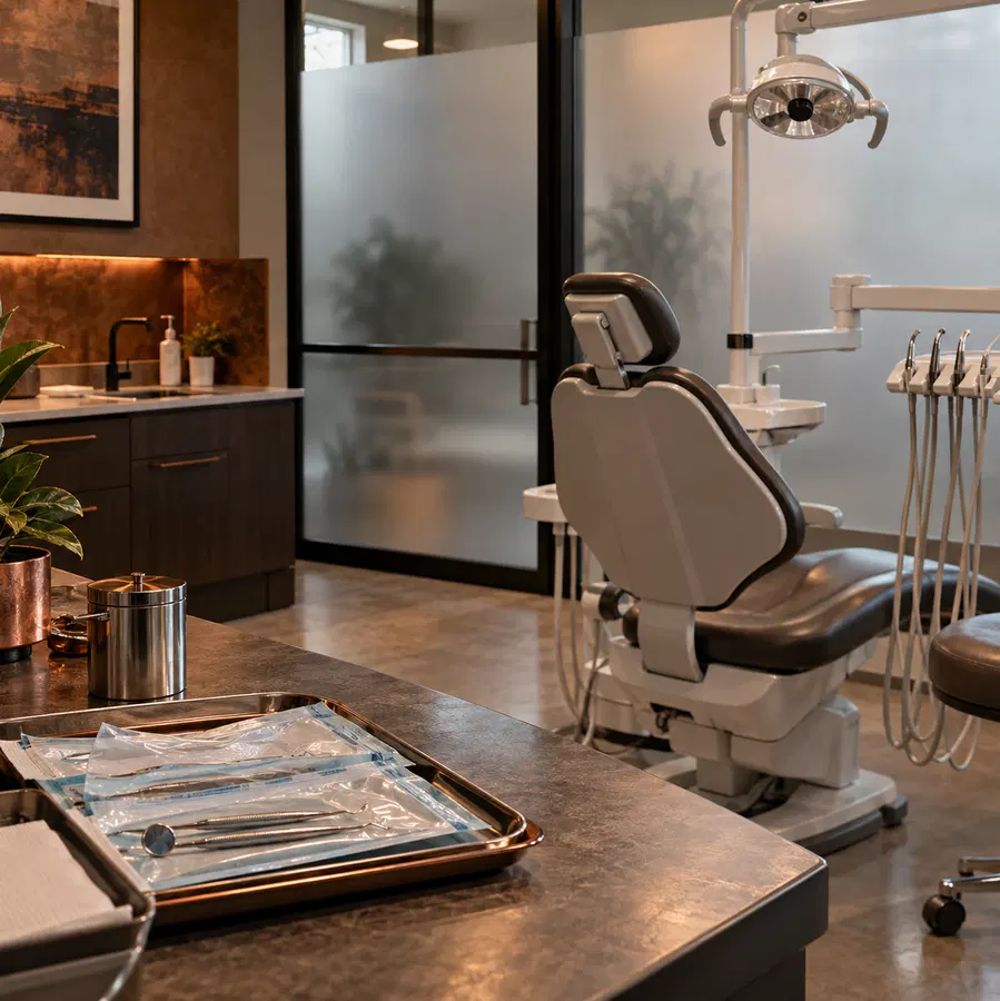 Illustration of dental practices equipment and workspace